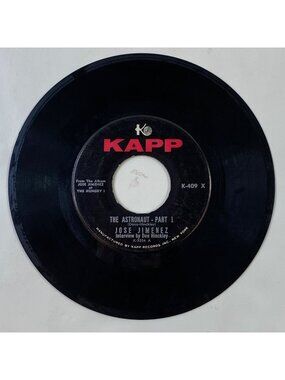 Jose Jimenez The Astronaut Vintage Comedy 45 Rpm Record Live At The Hungry I
